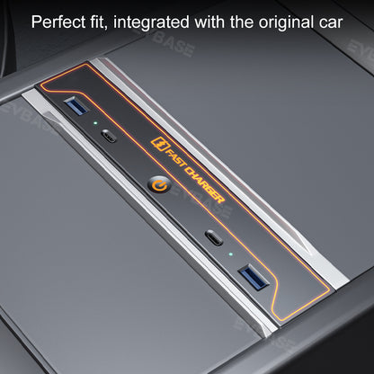 Model 3 Highland USB Hub Adapter Center Console Docking Station Fast Charger With Dynamic Ambient Light for Tesla