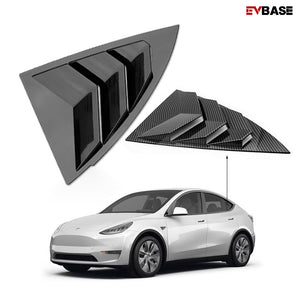 Tesla Model 3 Y Rear Side Window Louvers Air Vent Scoop Louvers Covers Carbon Fiber 2pcs