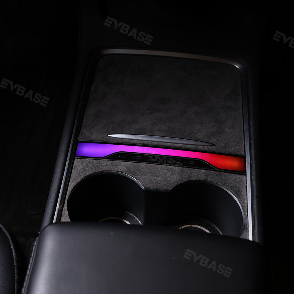 Tesla RGB USB Hub Adapter With Ambient Light Model Y Juniper Center Console Multiport Hub Adapter