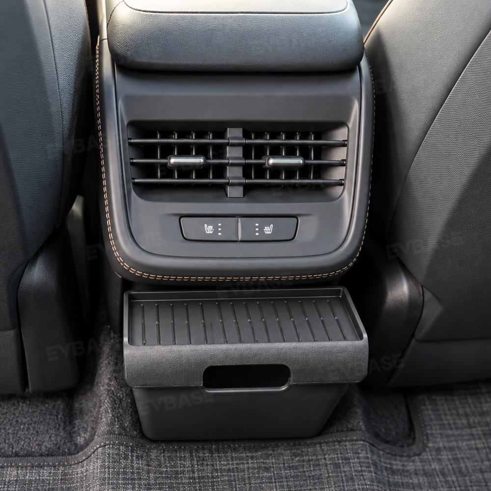 Rear Center Console Storage Box for Rivian R2 Rear Seat Organizer Trash Can