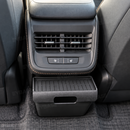 Rear Center Console Storage Box for Rivian R2 Rear Seat Organizer Trash Can