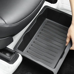 EVBASE Tesla Model Y debajo del asiento Organizador de caja de almacenamiento TPE Bandeja oculta Modelo Y Accesorios interiores Accesorios