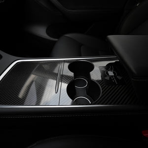 Copertura del pannello di rivestimento della console centrale Tesla in vera fibra di carbonio EVbase per modello 3 Y