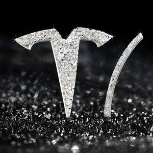 Crystal Shiny Diamond Decal Sticker Front Trunk/Rear Trunk Logo for Tesla Logo Cover Accessories