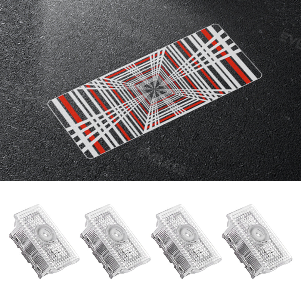 Door Plaid Projector Lights for Tesla Model 3 Y Ultra-Bright Tesla Puddle Lights Welcome Door Lamps