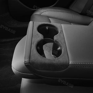Tesla Model 3 Highland Alcantara Rear Seat Cup Holder Cover Center Console Sticker Panel Armrest Console Decorative Trim