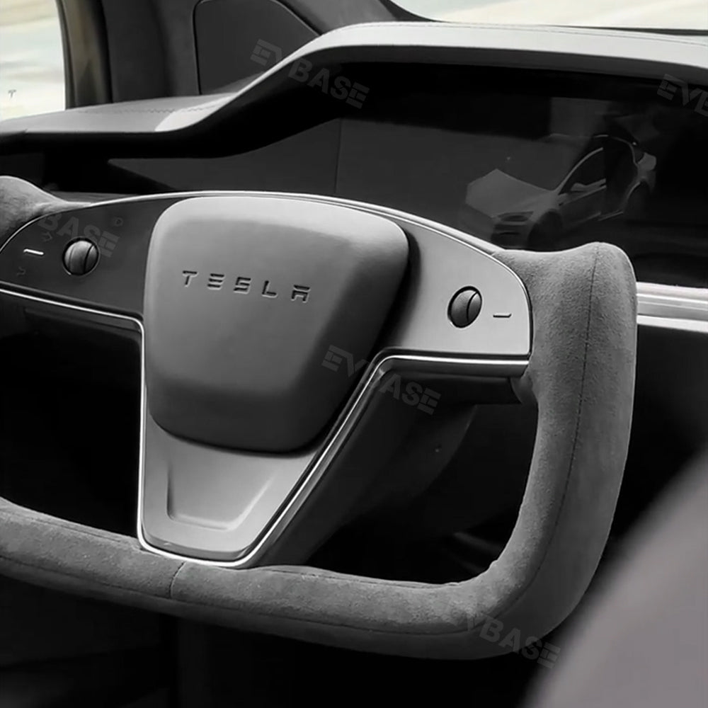 MEWANT DIY Synthetic Suede Steering Wheel Cover For Tesla Model S/Y/X Yoke (2021-2023)