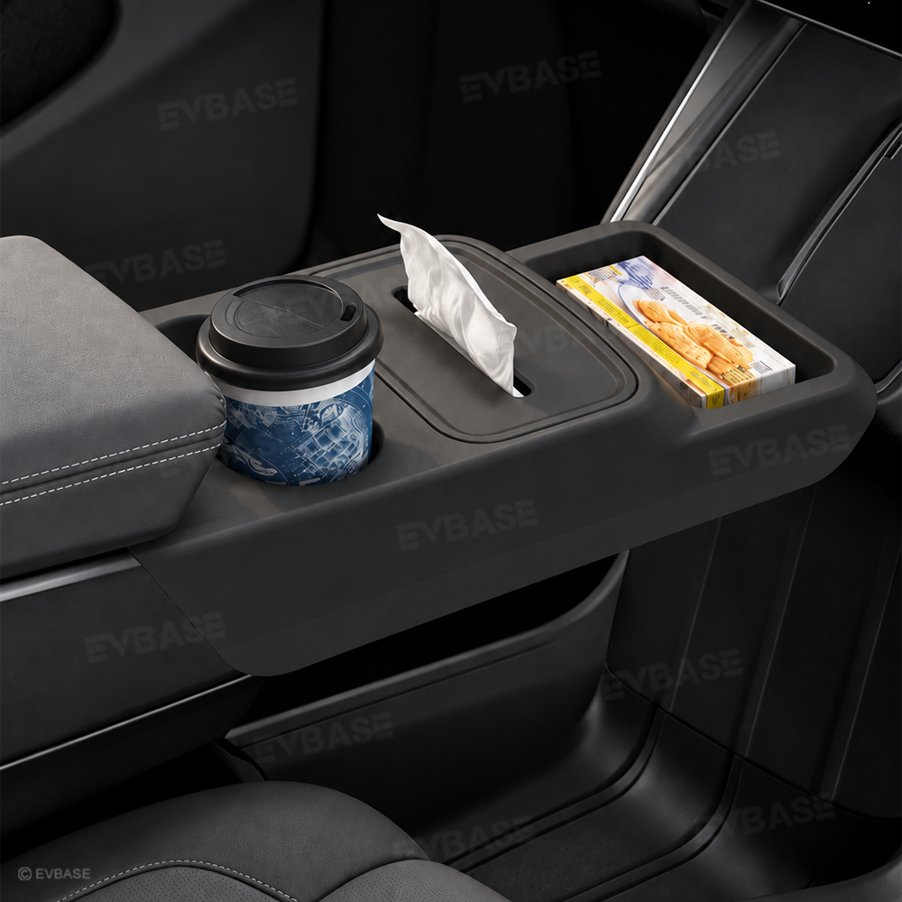 Model Y Juniper Standard Center Console Organizer Tray with Cup Holder & Tissue Box Holder