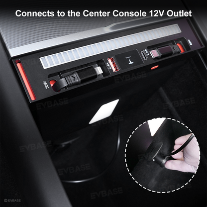 Model Y Juniper/ 3 Highland Center Console USB Hub Charging Docking Station RGB Ambient Lighting Music Sync with Retractable Charging Cables