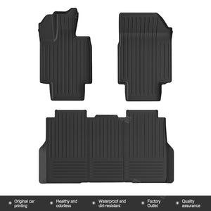 Tesla Cybertruck Floor Mats 3D Anti-Slip Waterproof All-Weather Interior Liners Front Rear Set 3PCS