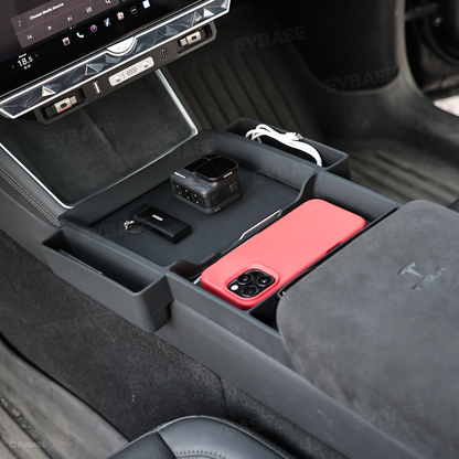 Model Y Juniper/Model Y L/ 3 Highland Center Console Tray 2.0 Silicone Organizer with Side Pockets