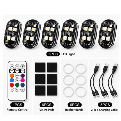 Wireless LED Flashing Lights Multi-Mode RGB Ambient Lighting with Remote Control for Rivian R1S /R1T /R2