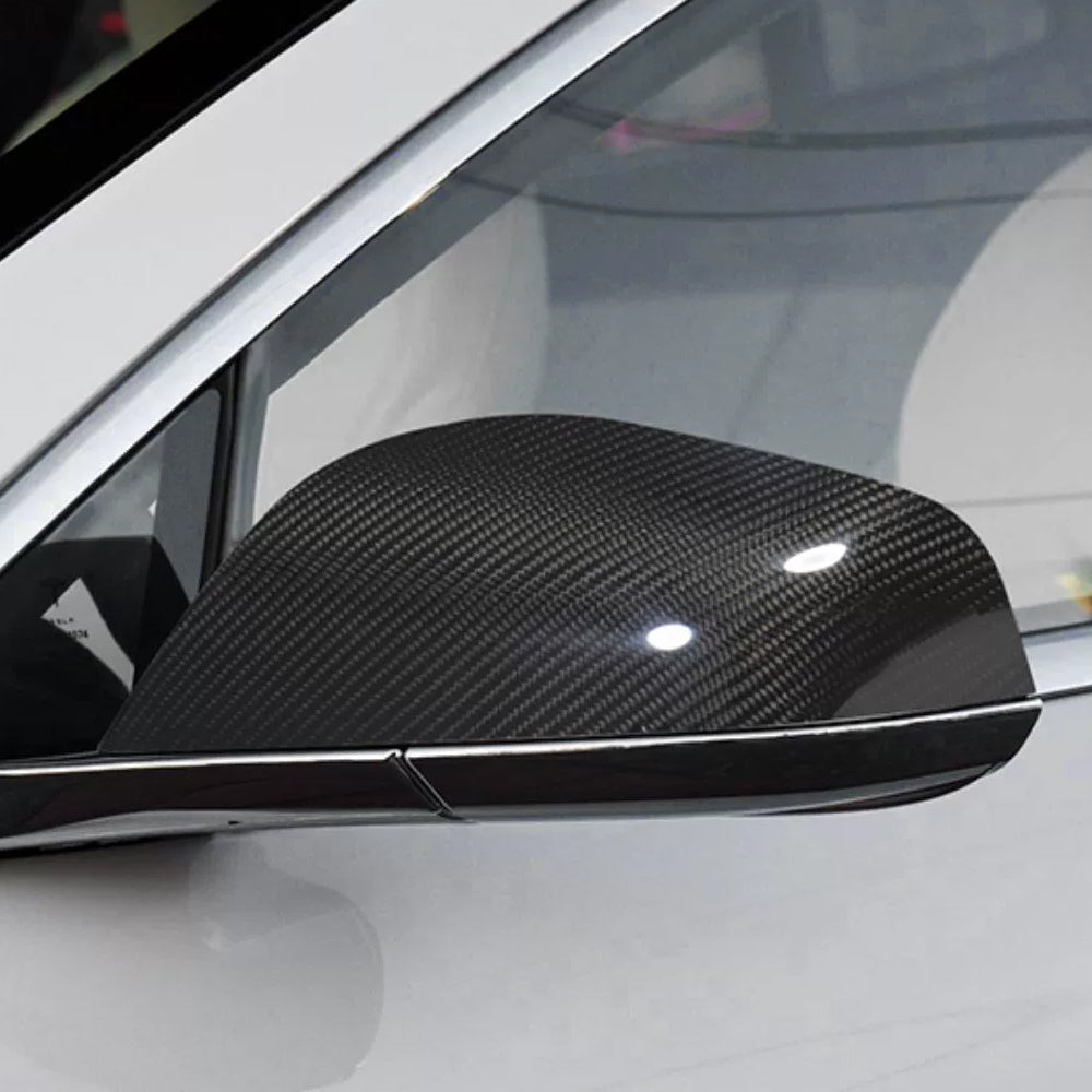 EVBASE Tesla Model X S Real Carbon Fiber Side Mirror Cover Anti-Scratch Model X S Exterior Accessories