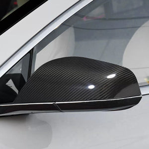 EVBASE Tesla Model X S Real Carbon Fiber Side Mirror Cover Anti-Scratch Model X S Exterior Accessories