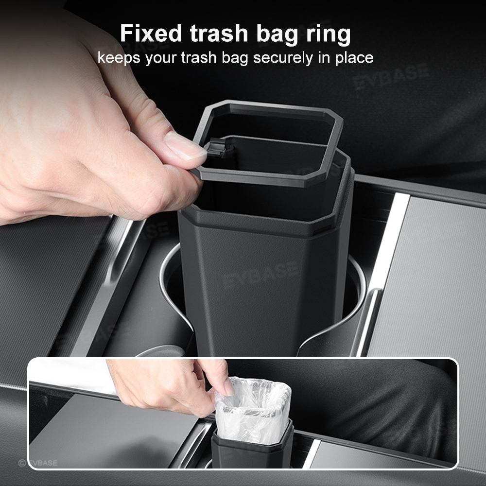 Trash Can Storage Bin with Lid Inspired by Cybertruck for Tesla Model Y/3/X/S/Cybertruck