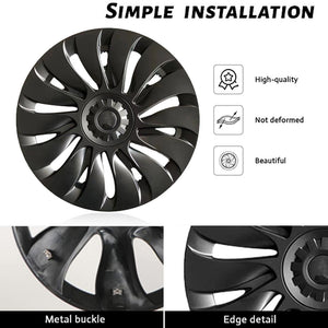 2023 New Model Y Überturbine Wheel Covers For 19inch Model Y Gemini Wheel Matte 4PCS