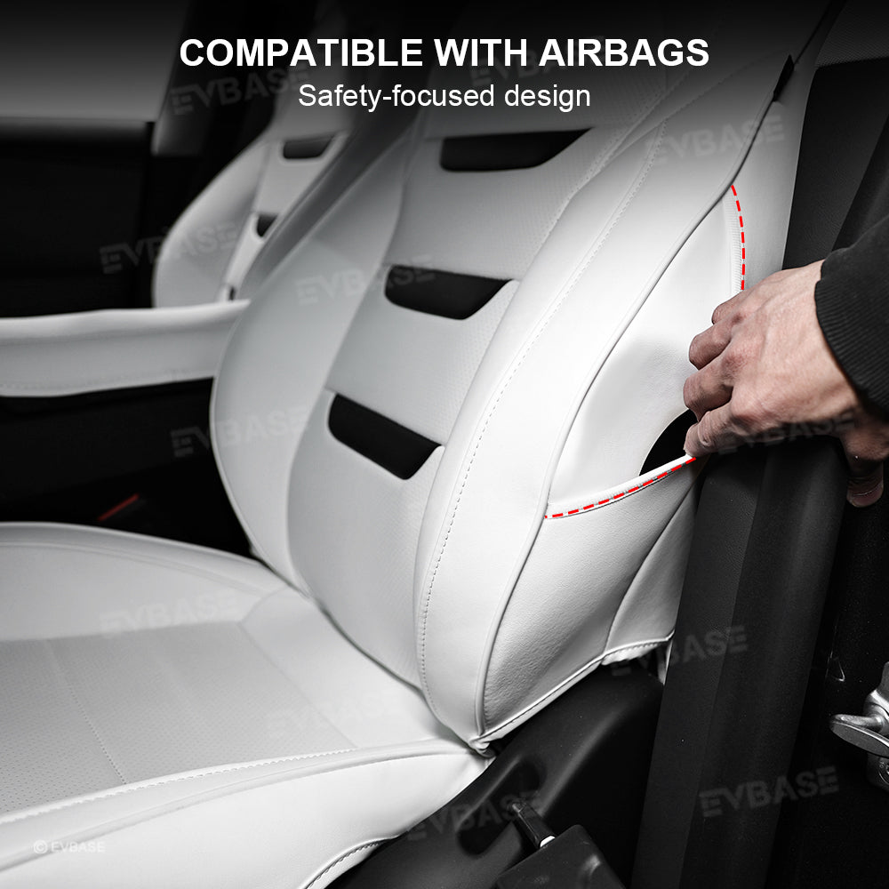Tesla Seat Cover Model Y Juniper NAPPA Leather Full Coverage Seat Protector WIth Launch Logo