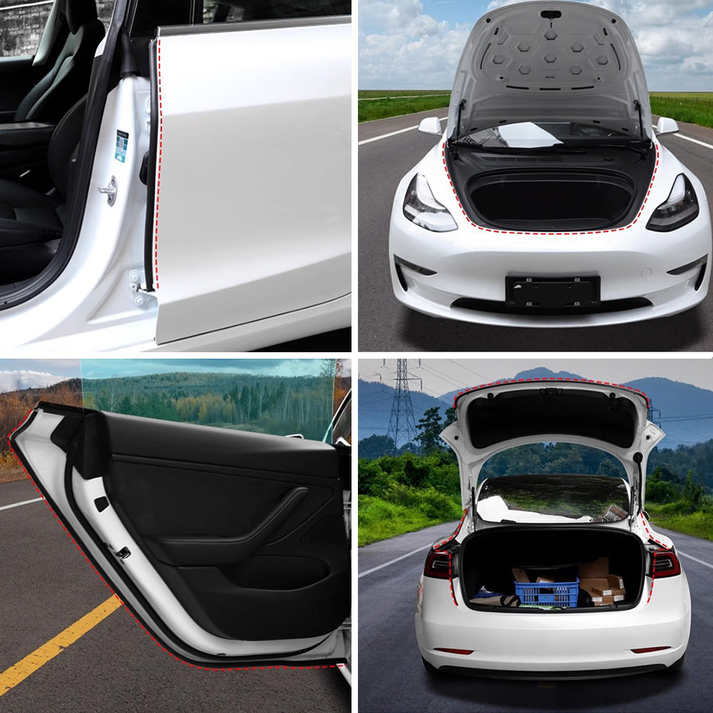 Tesla Model 3 Y Door Rubber Seal Strip Trim Seal Black Tesla Interior EVBASE Premium EV Tesla Accessories