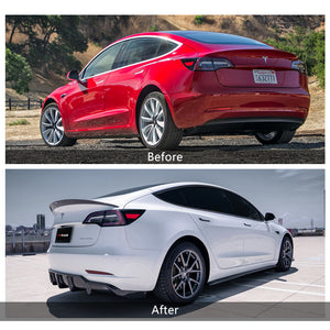 EVBASE Tesla Genuine Carbon Fiber Model 3 Y Rear Spoiler Trunk Huge Spoiler Wing