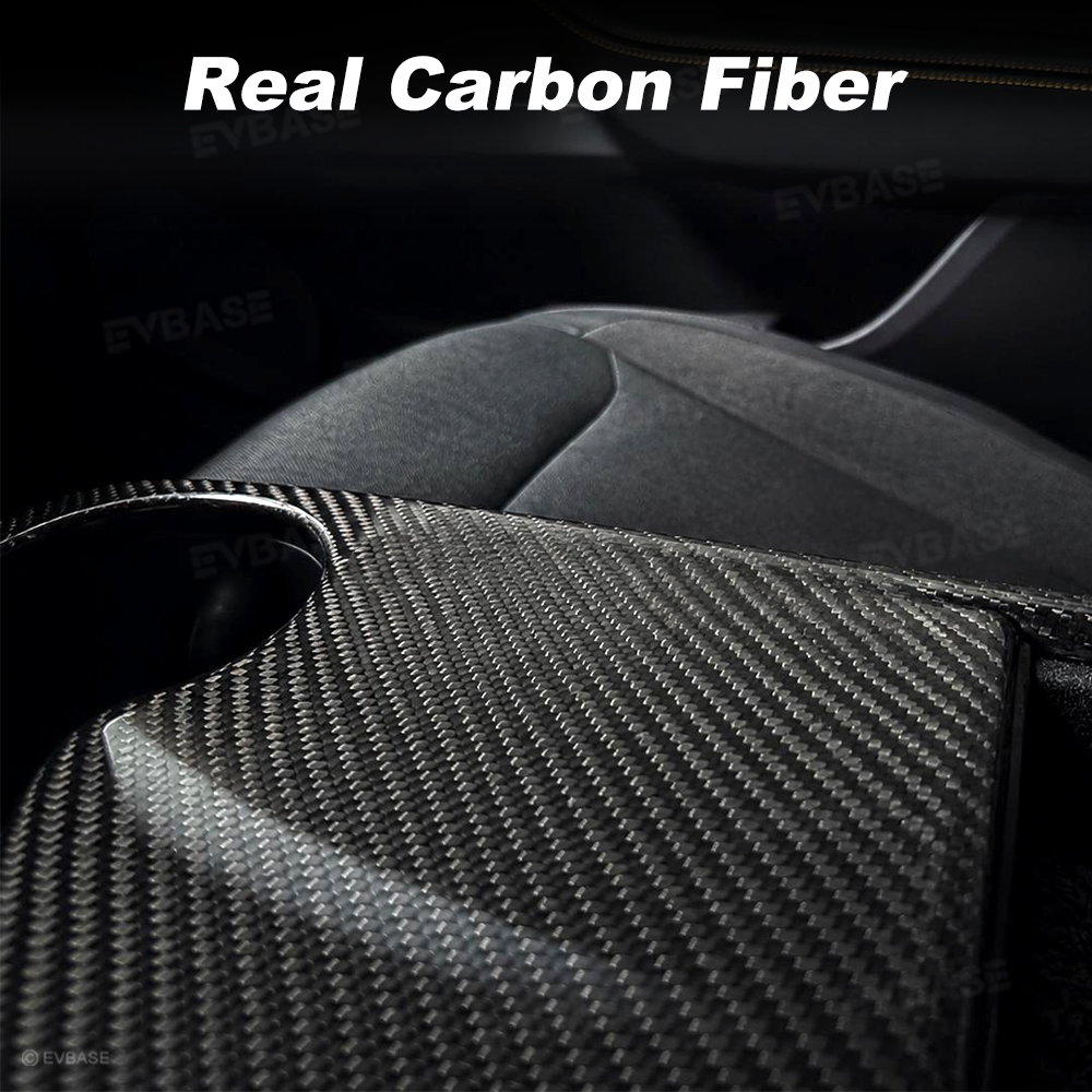 Model Y Juniper Standard Real Carbon Fiber Center Console Cup Holder Trim Cover Interior Protection Trim Panel