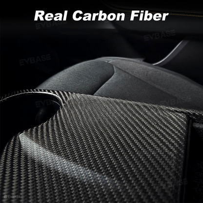 Model Y Juniper Standard Real Carbon Fiber Center Console Cup Holder Trim Cover Interior Protection Trim Panel