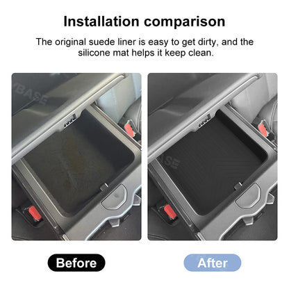 R1T/ R1S Rear Armrest Organizer Silicone Liner Non-Slip Mat Center Console Storage Box Tray for Rivian