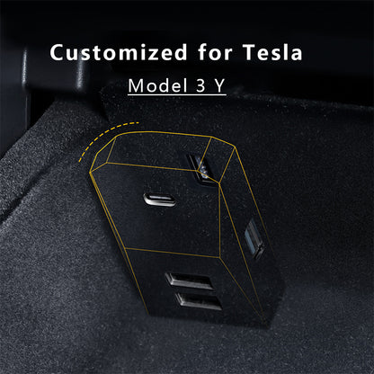 Model 3 Y Glove Box USB Hub Cybertruck Style 4-in-1 USB Hub Tesla Docking Station for Tesla