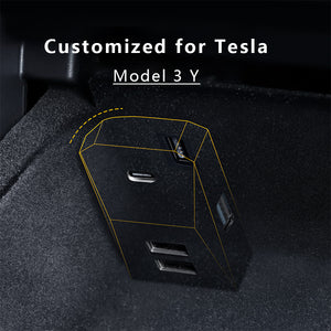 Tesla Model 3 Y Glove Box USB Hub Cybertrunk Style 4-in-1 USB Hub Tesla Docking Station