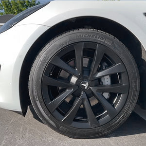 EVBASE Tesla Model 3 Radabdeckung 18 Zoll Sport Model S Plaid Version Arachnid Radkappe 4PCS Matt