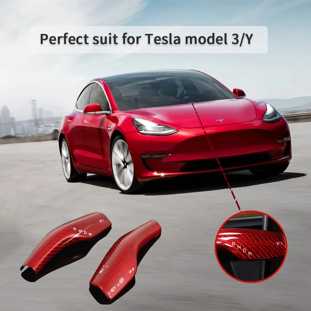 Model Y 3 Real Carbon Fiber Interior Accessories Column Gear Shift Cover for Tesla