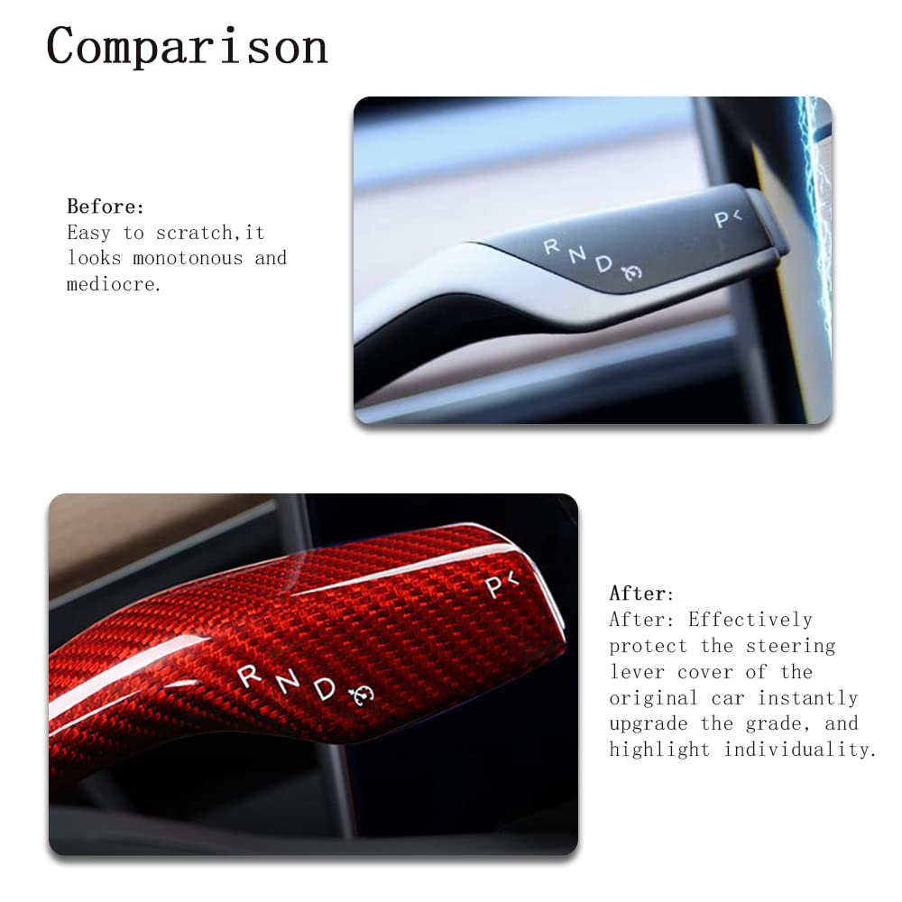 Model Y 3 Real Carbon Fiber Interior Accessories Column Gear Shift Cover for Tesla