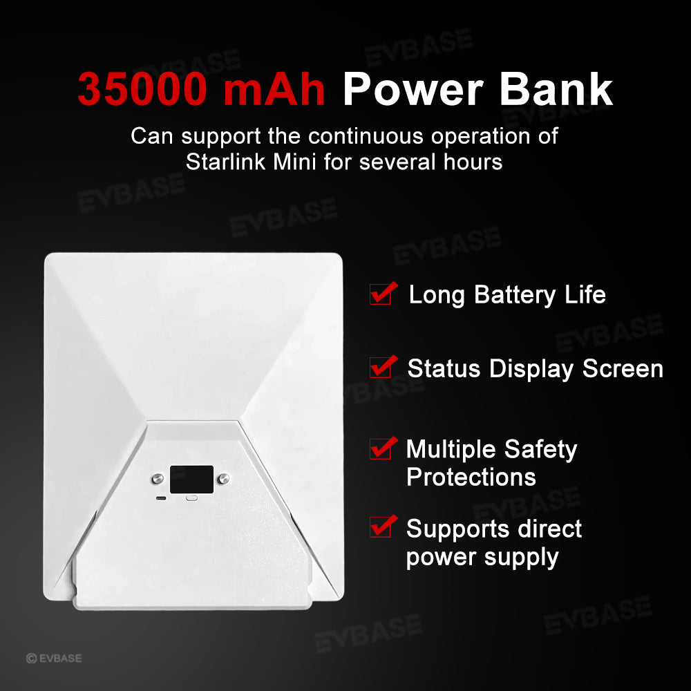 35000mAh Power Bank for Starlink Mini Portable Charger with DC Cable & USB-C PD & Smart LCD Display