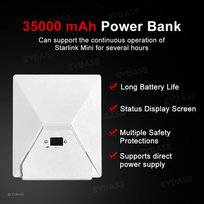 35000mAh Power Bank for Starlink Mini Portable Charger with DC Cable & USB-C PD & Smart LCD Display