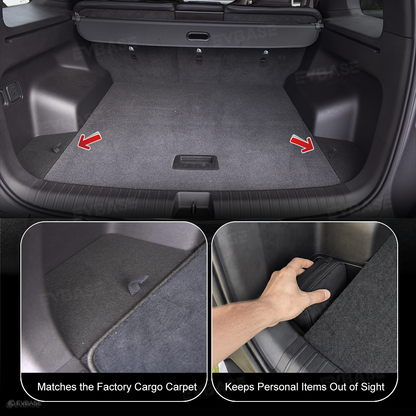 Trunk Cargo Side Storage Covers for Rivian R2 Carpeted Cargo Side Lids Hidden Storage Compartment with Pull Tabs