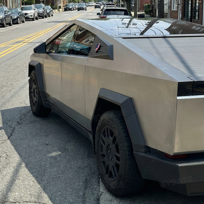 Cybertruck C-Pillar Louver Covers Rear Side Window Futuristic Tactical Overlay ABS Exterior Trim