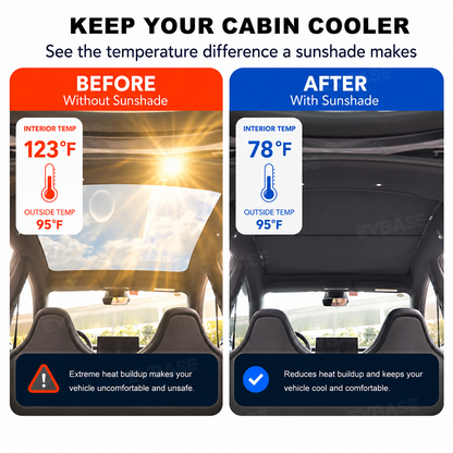 Model Y L Glass Roof Sunshade Ice Crystal Sunroof Shade Foldable Heat Reflective Sun Visor