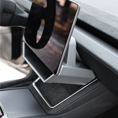 Model Y Juniper/ 3 Highland Under Screen Storage Organizer Cyberpunk Style Center Console Organizer Tray with Anti-Slip Silicone Pad