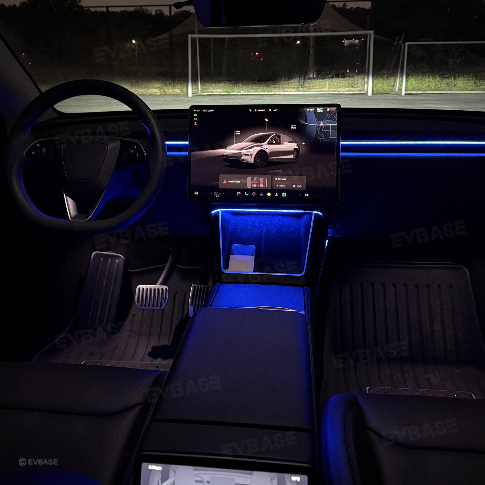 Model 3/Y Ambient Lighting Center Console Dashboard Light Strip with AI Voice Control LED Interior Lights 2.0