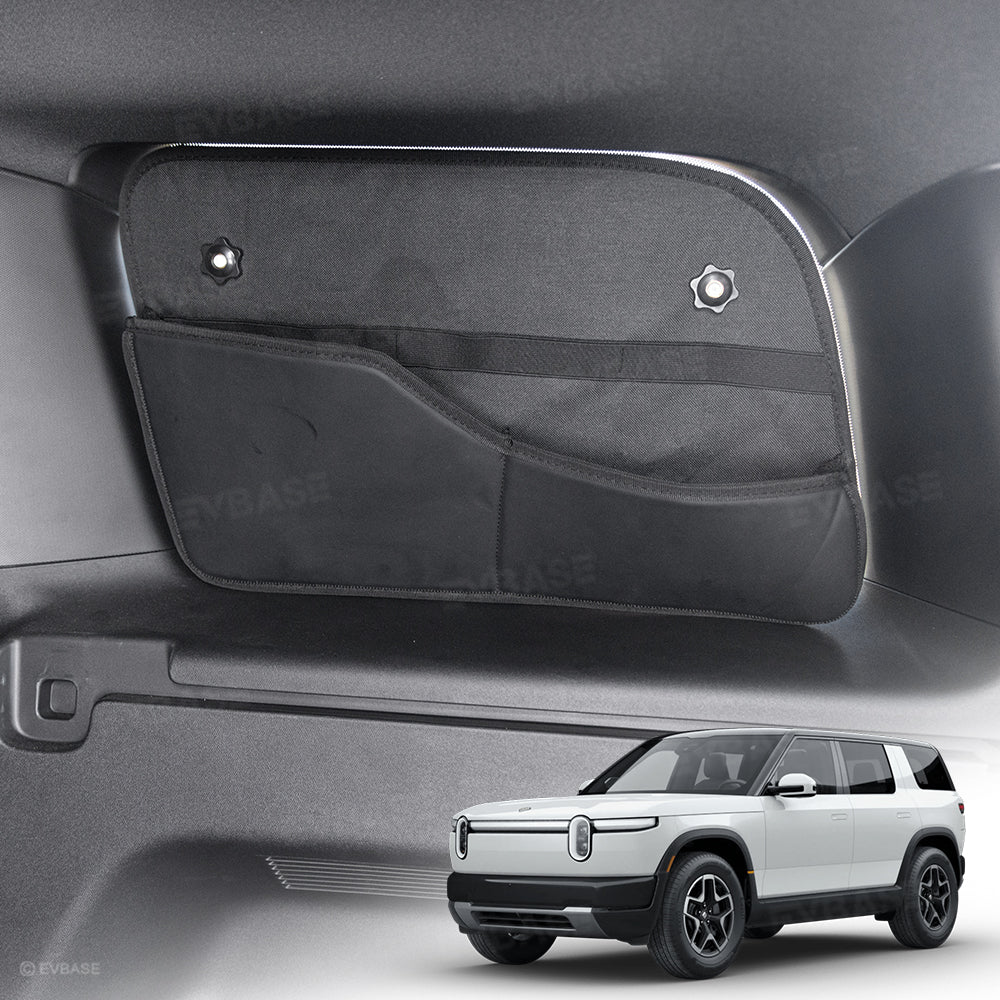 Rear Quarter Window Sunshade for Rivian R2 2-in-1 Privacy Cover with Storage Organizer Pocket