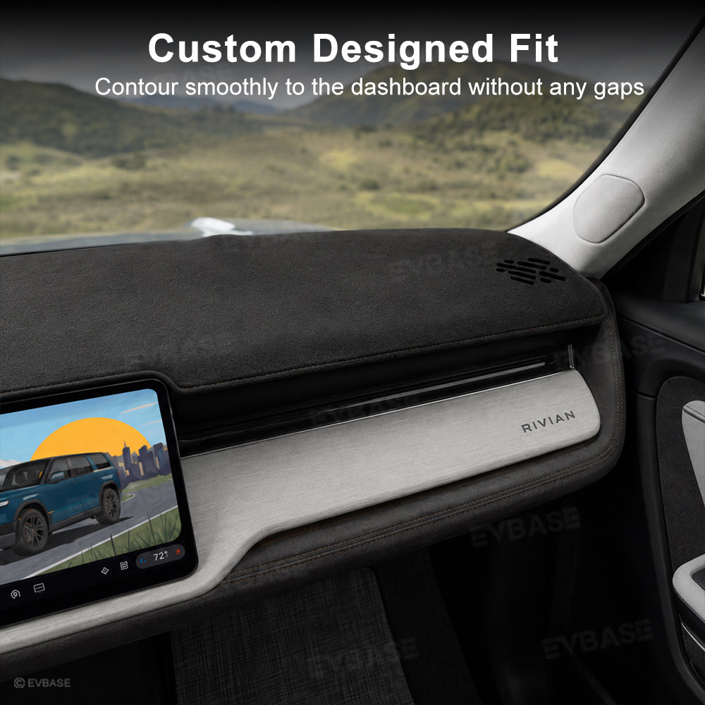 Dashboard Cover for Rivian R2 Anti-Glare Suede Dash Mat Non-Slip Sun Protection