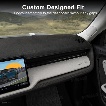 Dashboard Cover for Rivian R2 Anti-Glare Suede Dash Mat Non-Slip Sun Protection