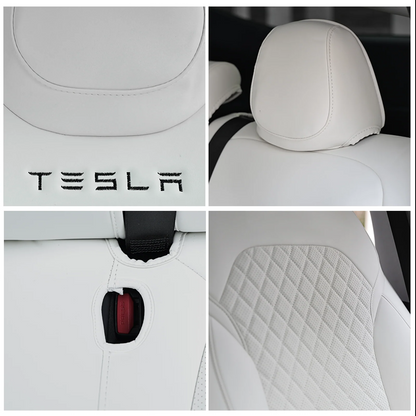 Model Y Juniper Seat Covers Waterproof Breathable NAPPA Leather Seat Protector with Diamond Quilted Design