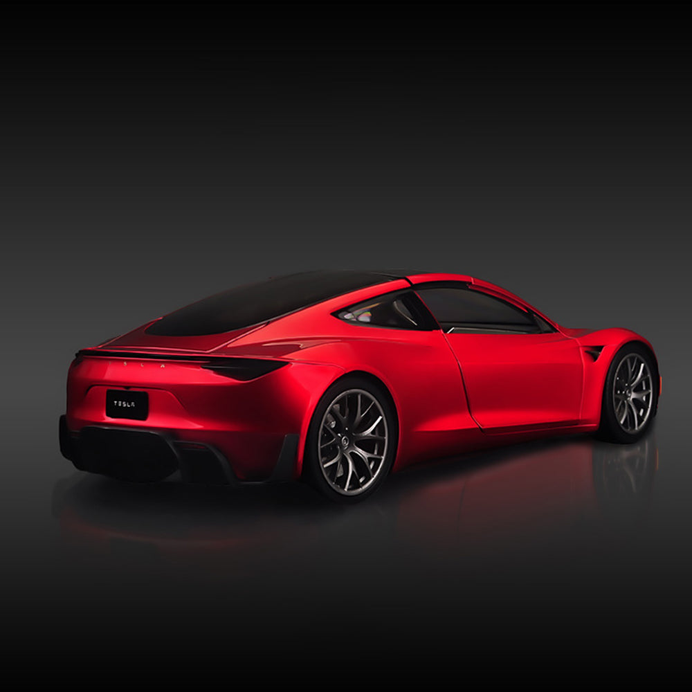 Roadster Alloy Car Model Diecast Toy Vehicles for Tesla Model with Lights Music for Kids Gift