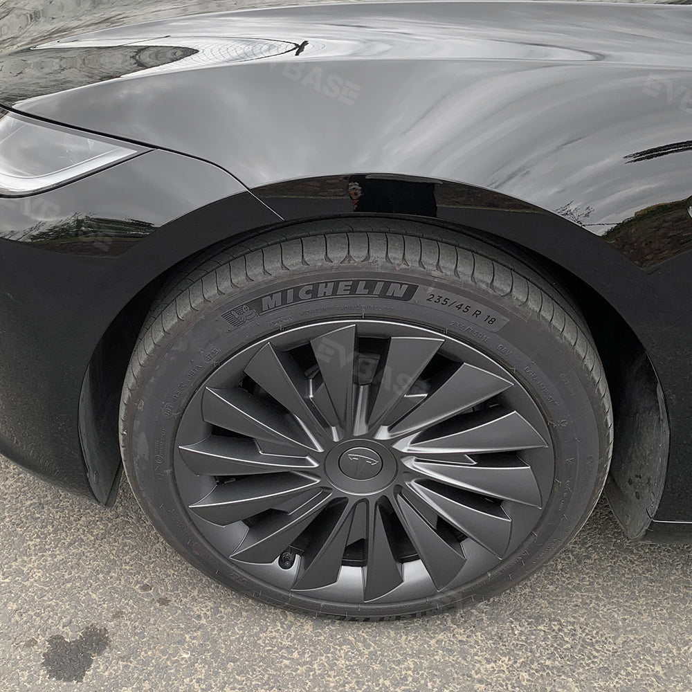 ECLIPSE MATTE  Matte Black M3 18-inch hubcap set, Fits Tesla Model 3 –  TeraStop