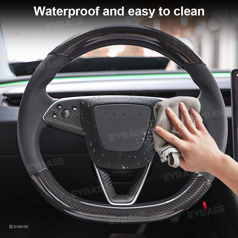Model 3 Highland Steering Wheel Airbag Carbon Fiber Cover Frame for Tesla Interior Trim