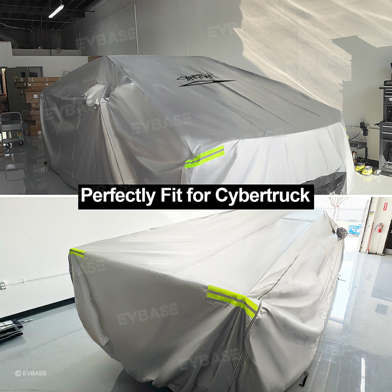 Cybertruck Full Car Covers Waterproof Sliver Coating All Weather Outdoor Protection Exterior Accessories for Tesla
