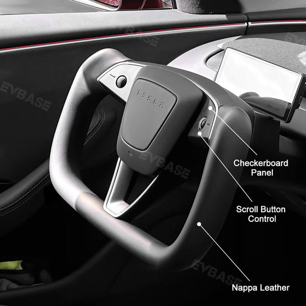 New Model 3 Highland Yoke Steering Wheel Inspired by Tesla Model X/S Y -  EVBASE-Premium EV&Tesla Accessories