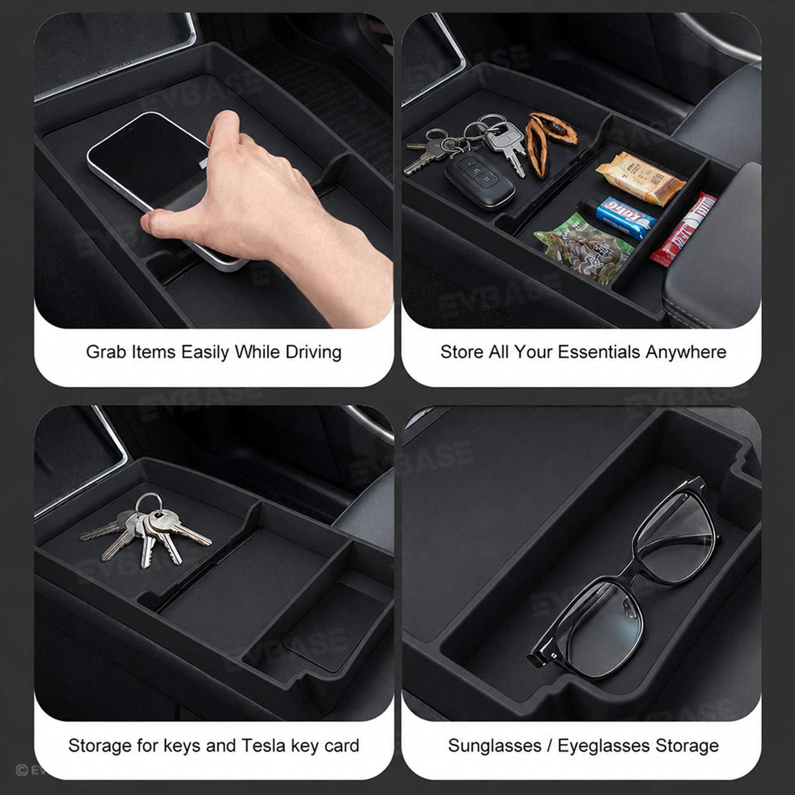 Model Y/ YL/ 3 Center Console Organizer Anti-Slip Center Console Storage Tray Interior Storage Accessories
