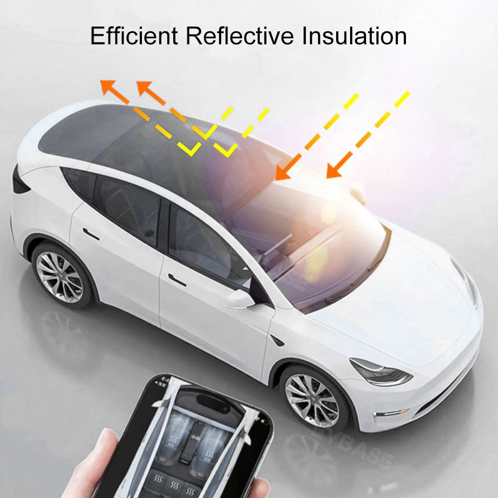 Model Y Roof Sunshade Suede Lining Glass Roof Sun Visor Protector Sun Shade Cover for Tesla