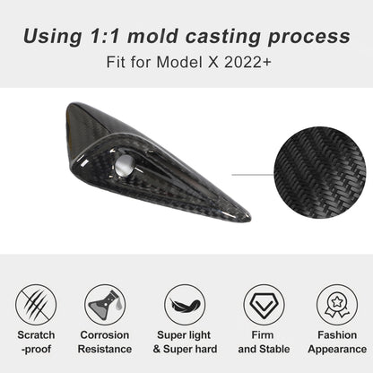 Model X Real Carbon Fiber Side Camera Covers Turn Signal Full-Cover Exterior for Tesla